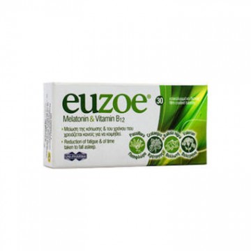 Euzoe Melatonin & Vitamin B12 30 ταμπλέτες Ενέργεια-Τόνωση 