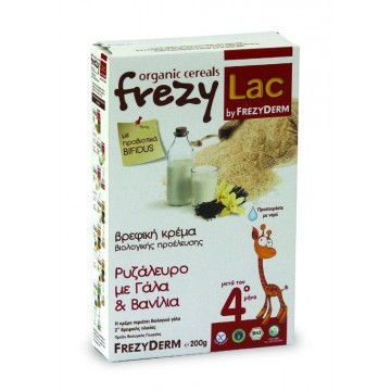 FrezyLac Organic Cereals Ρυζάλευρο με Γάλα & Βανίλια 200gr Διατροφη Μωρου