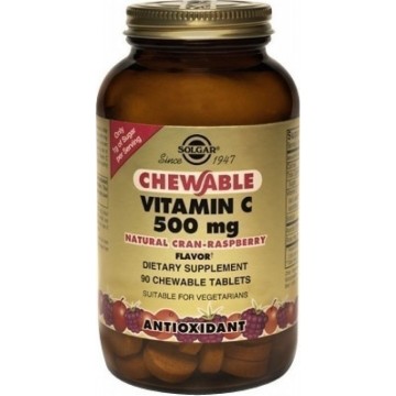 Vitamin C 500mg chewable raspberry tabs 90s Συμπληρώματα Διατρ.