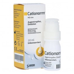 Cationorm Eye Drops Για Θεραπεία Συμπτωμάτων Ξηροφθαλμίας, 10ml Οφθαλμικες Σταγονες & Μαντηλακια