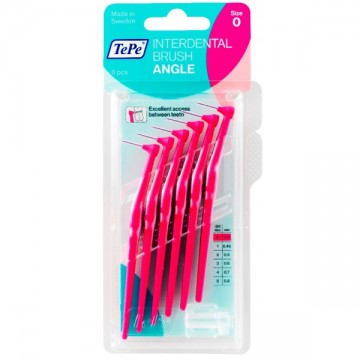 Tepe International Brush Angle No.0 Ροζ 0.4mm 6 τεμάχια Οδοντικο Νημα